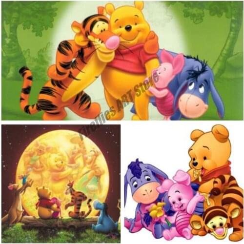 5D Square/Round Diamond Painting Disney Mosaic Winnie The Pooh Diamond Embroidery Cross Stitch Kits Home Decoration Gift