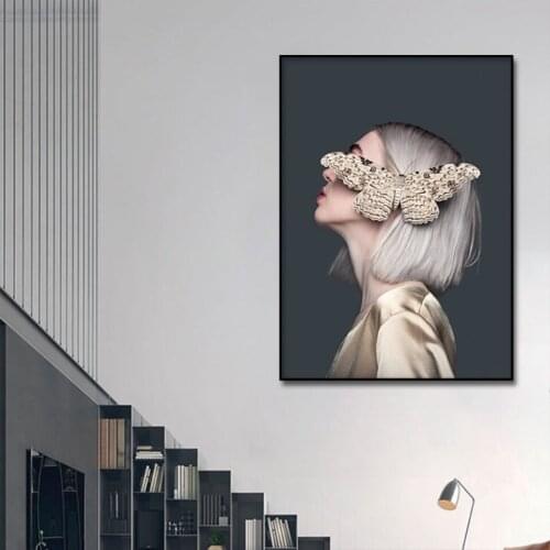 Abstract Butterfly Beauty Poster 1pcs Modern Home Wall Decor Canvas Picture Art HD Print Painting On Canvas for Living Room