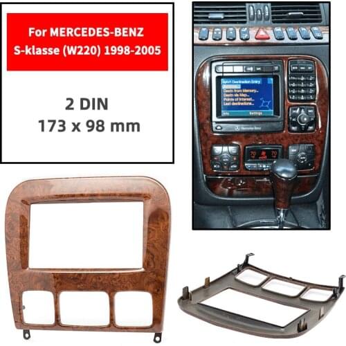 Double Din Radio Fascia for MERCEDES-BENZ S-klasse (W220) 1998-2005 Panel Dash Mount Installation Trim Kit Face Frame GPS