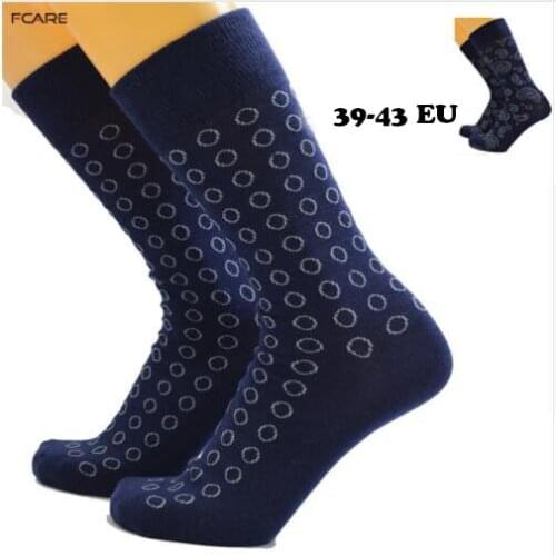 Fcare 8PCS=4 pairs 39-43 blue cotton sokken calcetines hombre meias masculino long leg crew men business socks