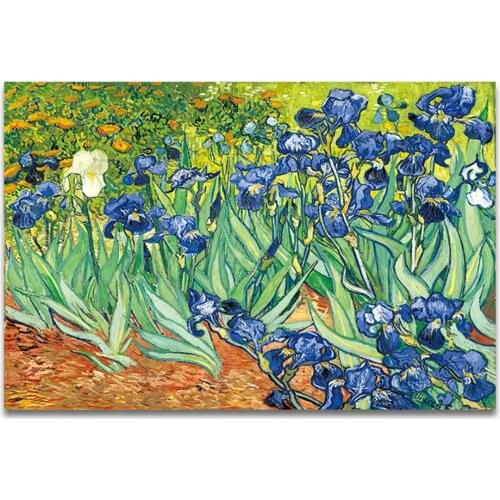 Famous Artist Van Gogh Starry Sky Iris Flower Sunrise Landscape DIY Cross Stitch Embroidery 11CT Kits Dropshipping