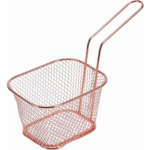 Food Basket French Fries Basket Steel Mesh Portable Kitchen Firm Welding Tools Beautiful Convenient Appearance Cooking N2J4