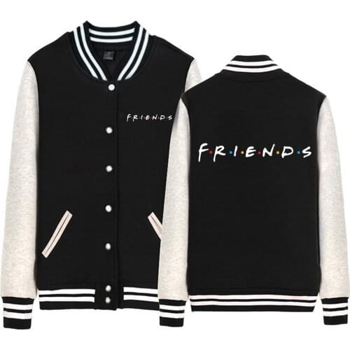 Man Baseball Jacket Boy Coat Friends Name Logo TV Show Letter Alphabet Single Breasted Fleece Autumn Winter ZIIART