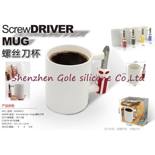 36pcs/lot 2016 NEW Screwdriver Cup Glass Ceramic Mug Creative 3D Stereo Personalized Breakfast Tea Cup Milk