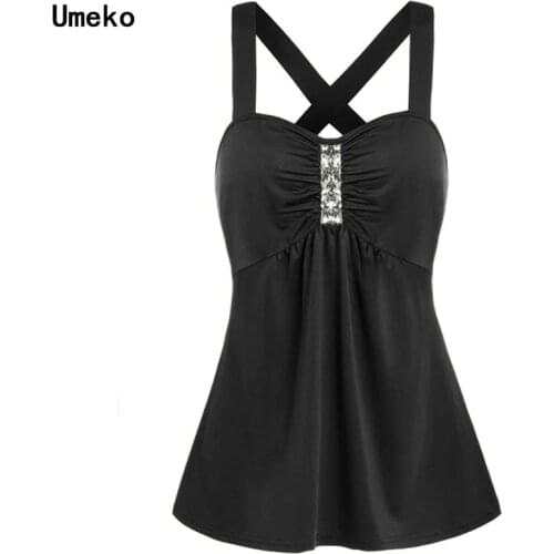 2020 New Sexy Womens Tops Blouse Summer Sleeveless Causal Strappy Tank Tops Cross Back Tops T-Shirt Workout Running Vest Plus