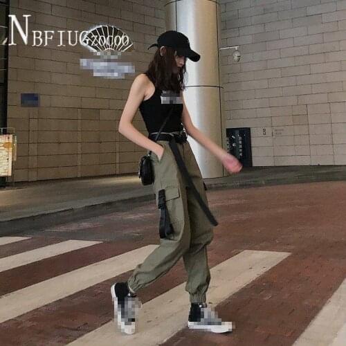 High Waist Solid Colour Street Style Comfortable Women Pants Retro Cool Long Trousers