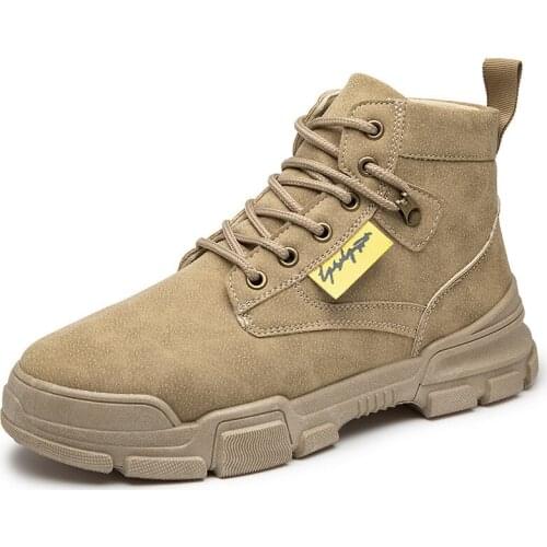 Autumn New Mens Boots Retro Martin Boots Mens Korean Version of The Trend of High-top Tooling Boots All-match Boots
