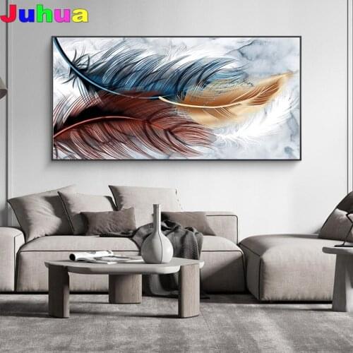 Feather 5d Diy Diamond Painting mosaic Cross Stitch Diy Handmade Diamond Embroidery nordic picture wall art living room decor