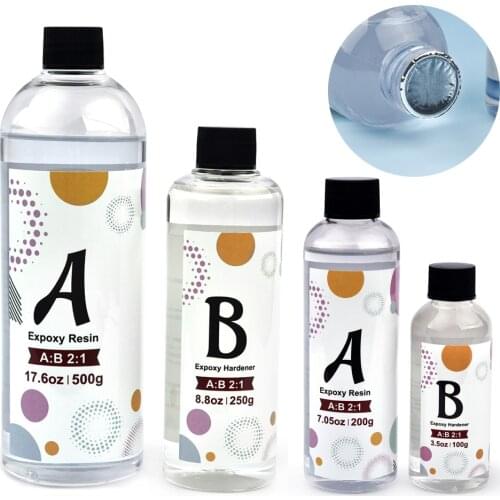 Clear Resin Epoxy High Adhesive 2:1 AB Glue Quick-Drying Epoxy Hardener Crystal Glue For DIY Resin Jewelry Making 300g/750g