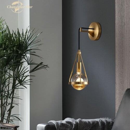 Luxury LED Wall Lamps Modern Dandelion Copper Crystal Wall Sconce Home Decoration Bedroom Living Room Dining Room Lights Lustre