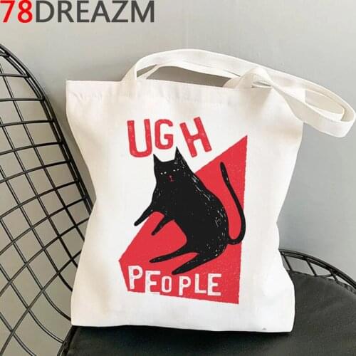 Cat shopping bag jute bag handbag bolsa reusable recycle bag shopper bag reusable shoping fabric sac toile