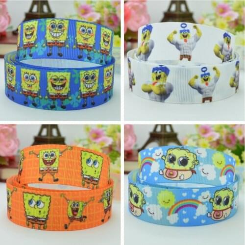 SUPWRF 16 22mm 38 50 75mm Cartoon Printed grosgrain ribbon hair bow DIY hair accessories decoration 50 Yards B0929