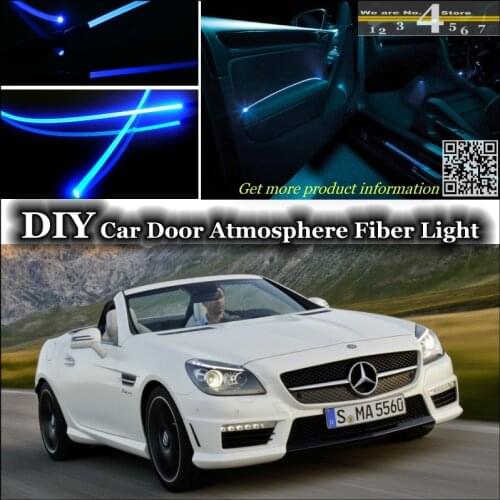 Interior Ambient Light Tuning Atmosphere Fiber Optic Band Lights For Mercedes Benz SLK MB R170 R171 R172 Door Panel Tuning