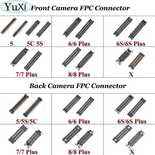 YuXi For iPhone 5 5G 5S 5C 6 6s 6SP 7 8 plus X Back front camera Flex cable FPC Plug Connector for Motherboard