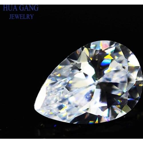 1.5x2.5~18x25mm Pear Shape Cut 5A White CZ Stone Synthetic Gems Cubic Zirconia For Jewelry Wholesale Free Shipping