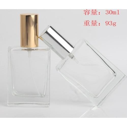1pcs 30ml Mini Travel Perfume Bottle Cosmetic Container Empty Metal Spray Bottle Clear Glass Material