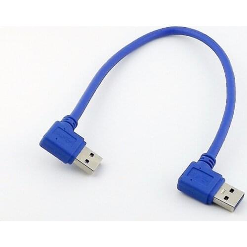 1pc USB 3.0 A Male 90 Degree Right Angle to A Male Plug Left Angle Adapter Cable 1FT