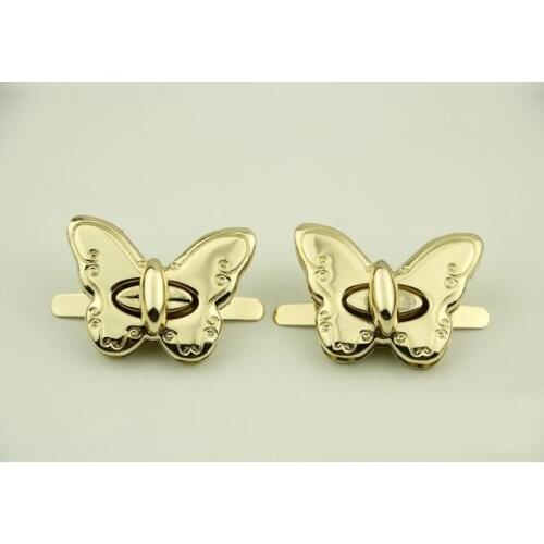 10 Pieces Luggage hardware accessories wholesale butterfly lock metal twist lock bag locks 25*25mm