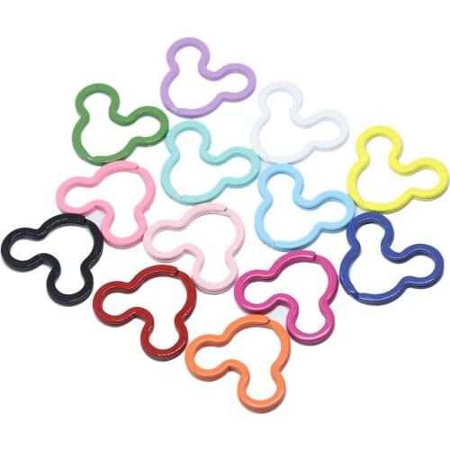 10pcs Candy Colors Spray Paint Metal Colorful Cute Key Rings Connectors For DIY Keychain Rings Jewelry Making