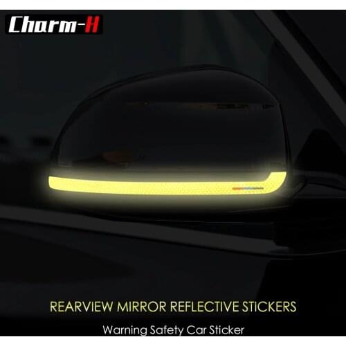 2pcs For BMW X5 F15 X6 F16 X3 F25 X4 F26 Reflective Safety WarningTape Marking Rearview Side Mirror Anti-rub Strip Mark Sticker