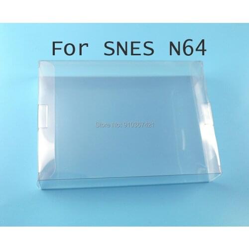 20PCS for SNES For N64 Clear Game box Protector Case CIB games plastic PET transparent Protector case for Nintend game boxes