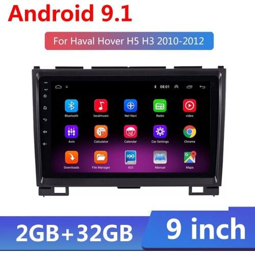 2G+32G 9 inch Android 9.1 Car Radio Multimedia Video Player Navi GPS For Haval Hover Great Wall H5 H3 2010-2012 2din Headunit