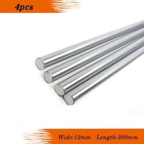 4pcs 12mm 12x300 linear shaft 3d printer 12mm x 300mm Cylinder Liner Rail Linear Shaft axis cnc parts