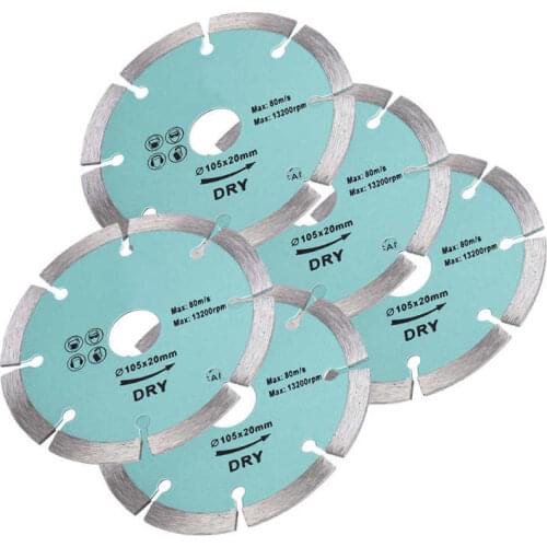 5Pcs Saw Blades Diamond Dry Stone Slices Cutting Disc Woodworking Cutter Tools 105x20mm for tile material cutting