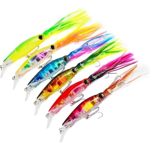 6PCS Fishing Plastic Shrimp beard lure Lures Squid bait hook Crankbaits 14cm/40g Free shipping