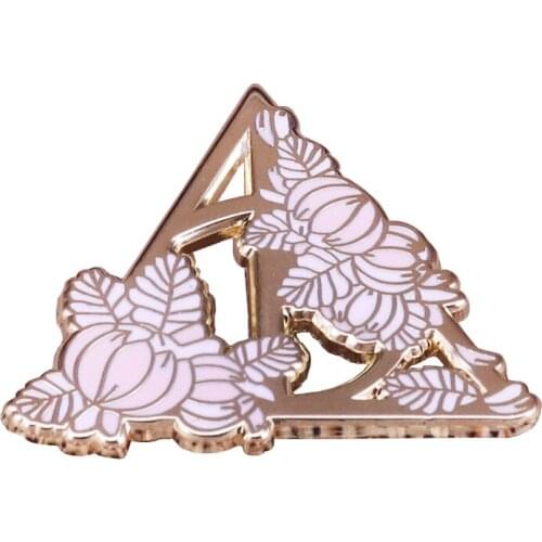 Deathly Hallows pin pastel floral brooch witchcraft fans gorgeous decor