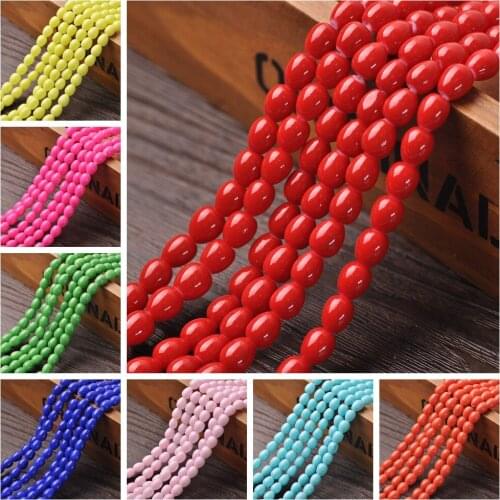 Coated Solid Color Teardrop Pear Shape Opaque Glass 9x7mm 11x8mm 14x10mm Loose Beads Wholesale Lot For Jewelry Making DIY Crafts