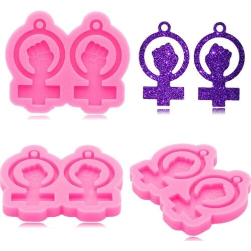 Silicone Keychain Mold Resin Silicone Rabbit Heart Moon Star Earrings Pendant Mold DIY Keychain Decor Resin Mold Tools