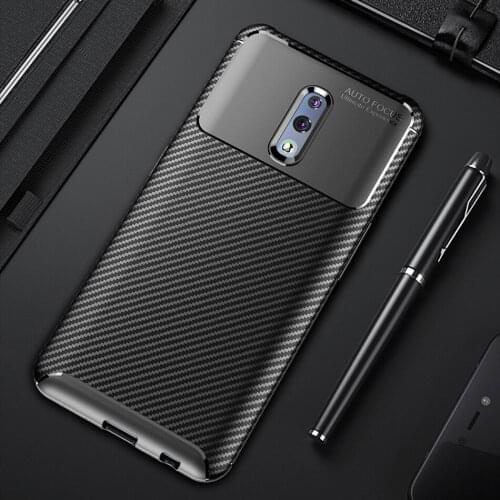 Carbon Fiber Case For OPPO Reno Case Luxury Soft TPU Slim Silicone Cover for Reno Bumper Cover For Reno 10x Zoom Capa Funda
