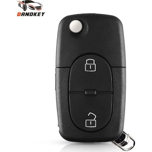 Dandkey For VW Volkswagen Golf Polo T5 Passat Skoda Beetle 2 Buttons Flip Folding Replacement Remote Car Key Case Shell