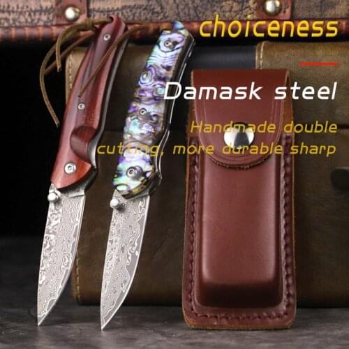 Damascus Tactical Folding Knife 3 classic styles designed and made by famous cutter master Yang, Pocket Outdoor Folding Knife