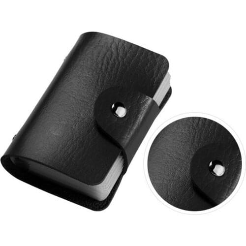 Hot Sale 24 Bit Fashion Women Men Credit Card Holder PU Leather Buckle Unisex ID Holders Package Organizer Manager Free Shipping