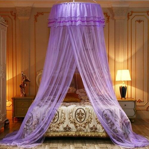 Double Princess Style Mosquito Curtain Net For Girls Beds Romance Unique New Dome Landing Hanging Type Large Canopies Lace Mesh