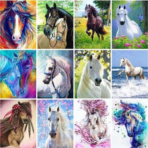 EverShine Diamond Painting Full Square Animals Cross Stitch Kits Diamond Mosaic Horse Bead Embroidery Rhinestones Art Home Decor