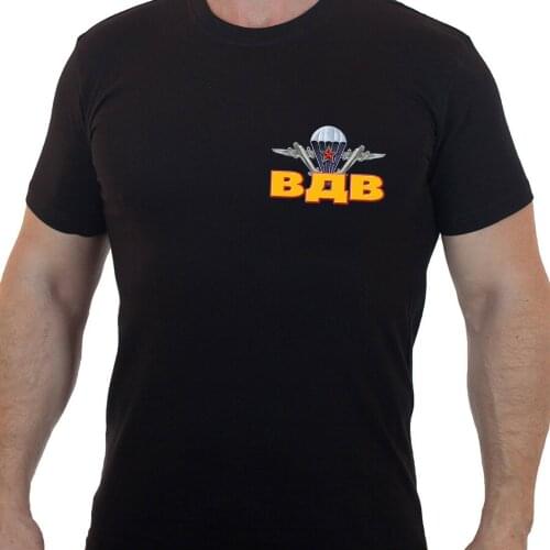 Russia Military VDV Russian Airborne Troops Chest Emblem T-Shirt. Summer Cotton O-Neck Short Sleeve Mens T Shirt New S-3XL