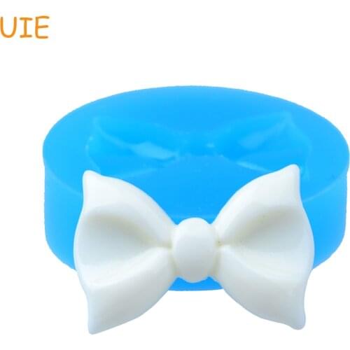 FYL414U 28.6mm Bow Silicone Mold - Ribbon Mold Jewelry, Fondant, Cake Decoration, Cabochon Candy, Resin, Gum Paste, Resin Mold