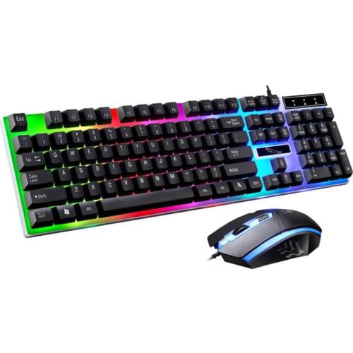 USB Wired Russian keyboard Gaming with LED Backlit Gamer Teclado RGB keyboard Computer Accessories Black Kit Gamer 104 Keys