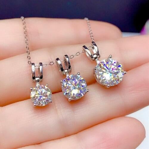 Moissanite pendant 1CT 2CT 3CT VVS shiny better than diamond real 925 silver fine jewelry for wedding party gift big sale