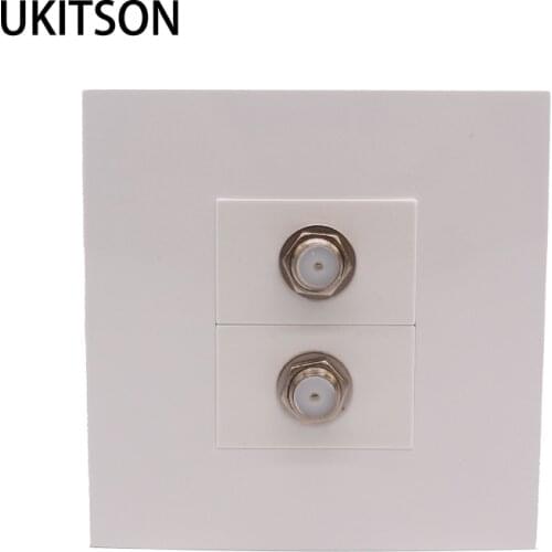 2 Ports Digital TV Connector Faceplate 86x86mm F Head Television Socket Panel