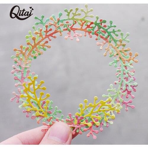 QITAI 4pcs Leafy Wreaths Die Set Metal Cutting Dies Leaf decoration Branch Scrapbook Paper Craft Knife Mould Stencils 2021 New