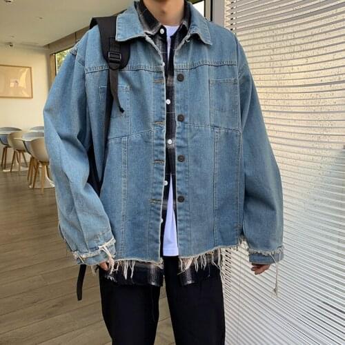 Japan Style 2019 Spring Autumn MenS Fashion Jean Jacket Men Denim Jackets Casual Bomber Denim Jacket Streetwear Clothes KK3099
