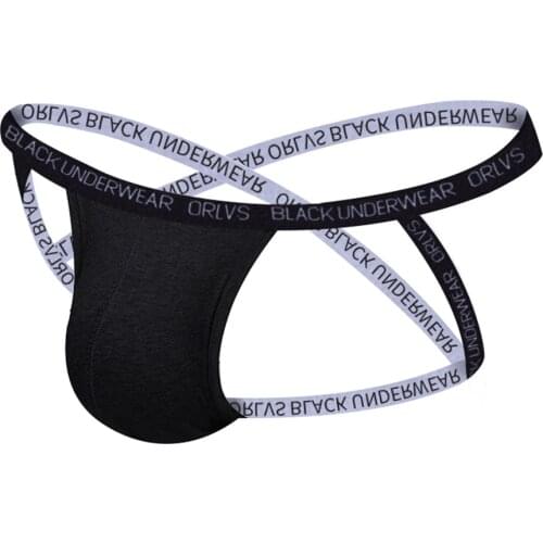 ORLVS Cross Strap Gay Sexy Underwear Thongs Men Jockstrap Modal Soft Mens G String Breathable Bikini New Double Belt Panties