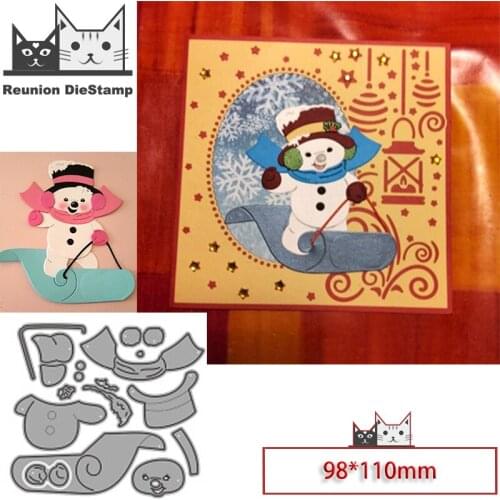 New Dies For Flying Christmas Snowman Metal Cutting Dies Embossing Scrapbooking Stencil Craft Cut Dies For DIY Card Handmade