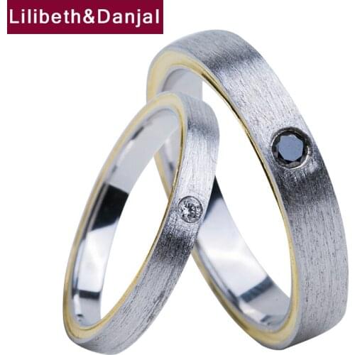 Frosted Inlaid Gems Couples Designer Engagement Ring Pure 925 Sterling Silver Vintage Jewelry Women Men 2021 Wedding Band R81