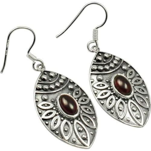 Lovegem Genuine Rubellite EARRINGS 925 Sterling Silver, 41 mm, AE1921