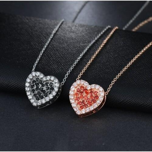 2018 NoEnName_Null Brand New Rose Gold-Color Austrian Crystal Luxury Heart Necklaces & Pendants Fashion Jewelry for Women